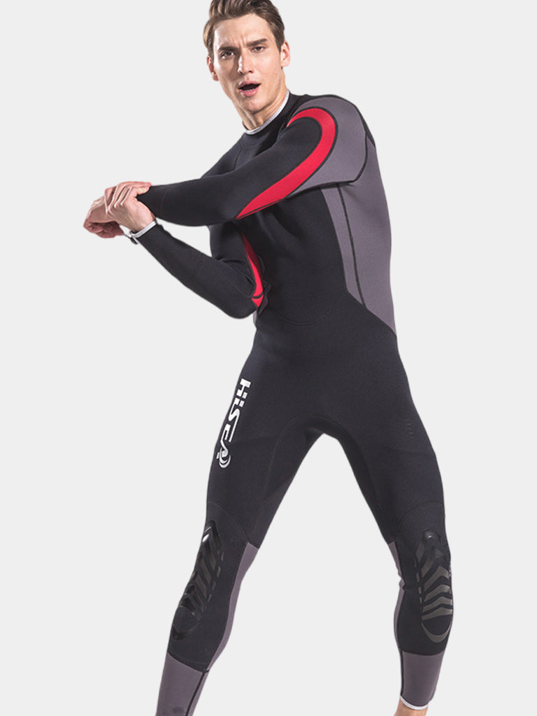 HISEA 2.5mm Men Full Body Wetsuit Black Multi