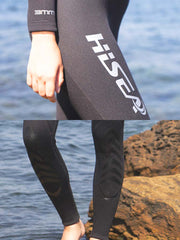 HISEA Women 3MM Back Zip Full Wetsuit Black Pink Details