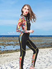 HISEA Women 3MM Long sleeve Wetsuit Flower Side