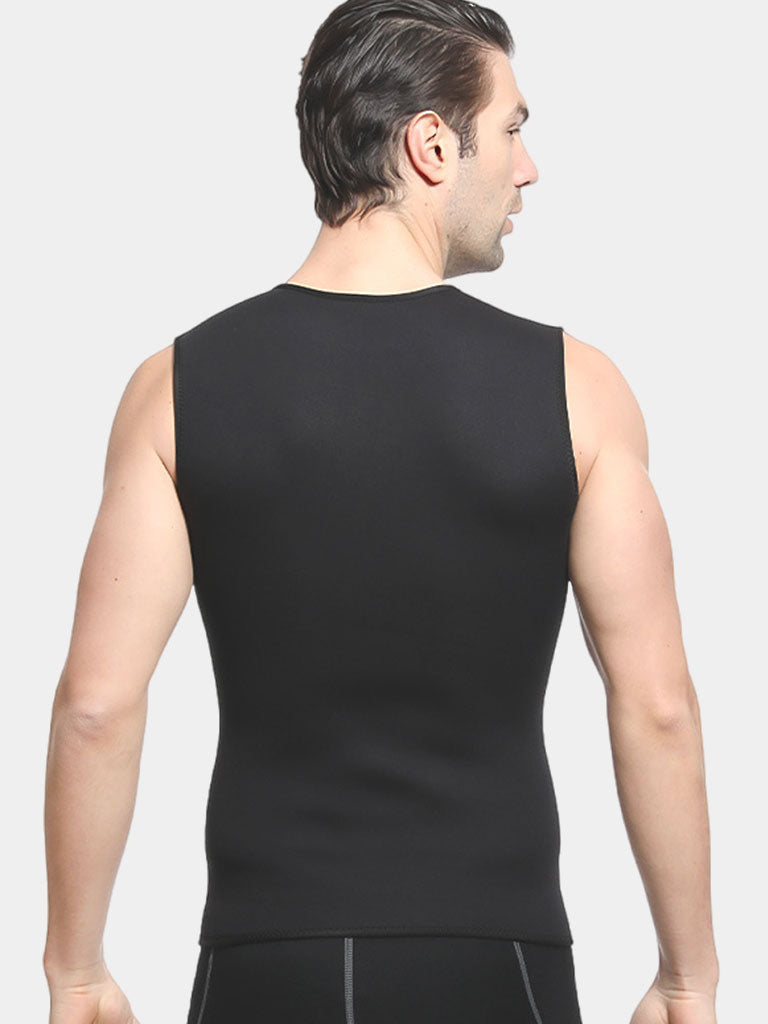 LIFURIOUS Men Front Zip Wetsuit Vest Black Back