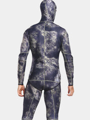 LIFURIOUS Men 5MM Camo Neoprene Hooded Wetsuit back