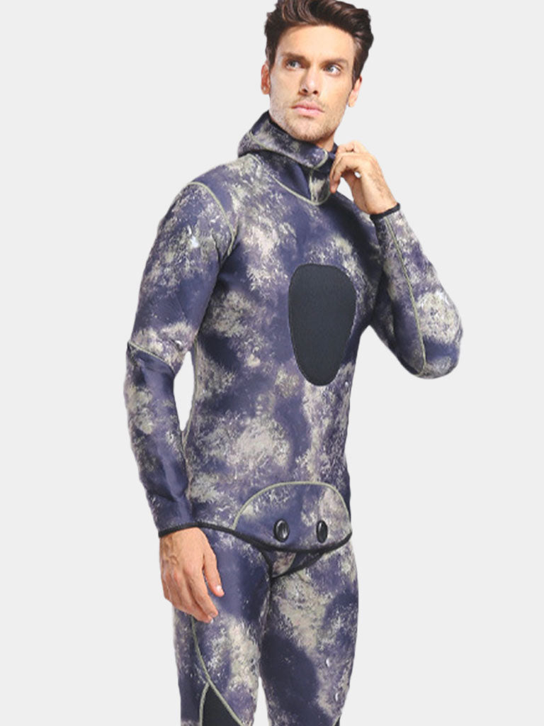 LIFURIOUS Men 5MM Camo Neoprene Hooded Wetsuit side