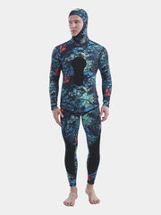 MYLEDI 3MM Mens Two Piece Camo Hooded Wetsuit