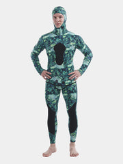 MYLEDI 3MM Mens Two Piece Camo Hooded Wetsuit