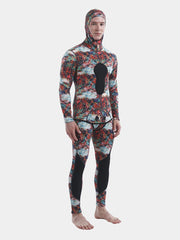 MYLEDI 3MM Mens Two Piece Camo Hooded Wetsuit