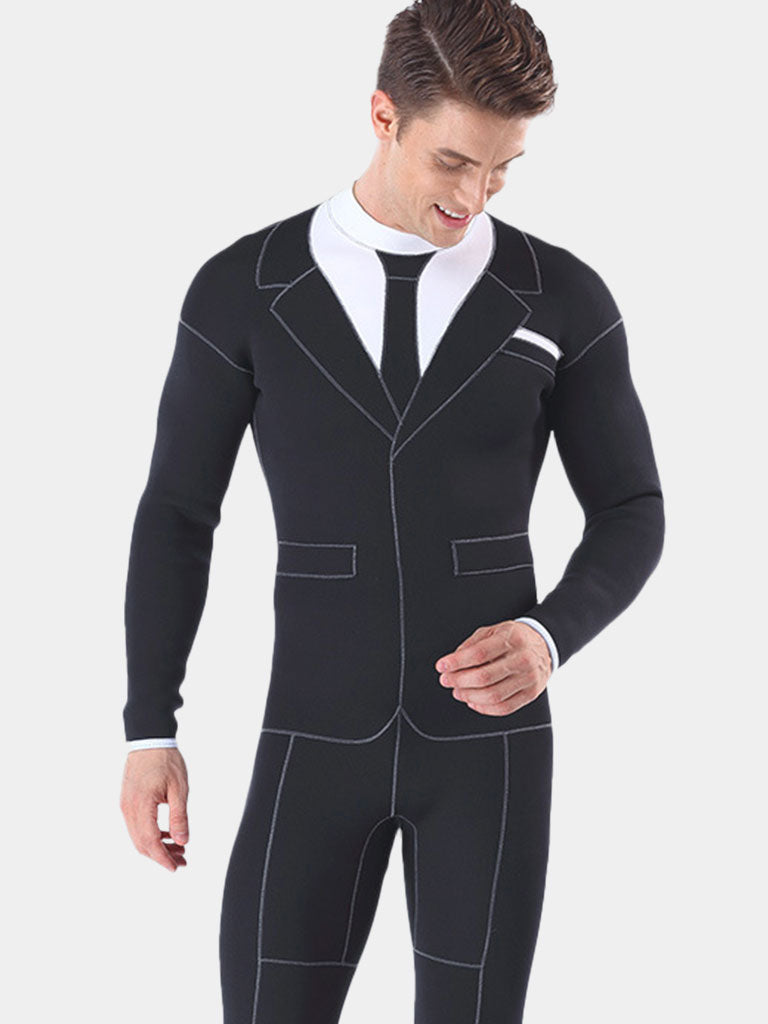 MYLEDI 3MM Tuxedo Full Wetsuit Adults Men Front