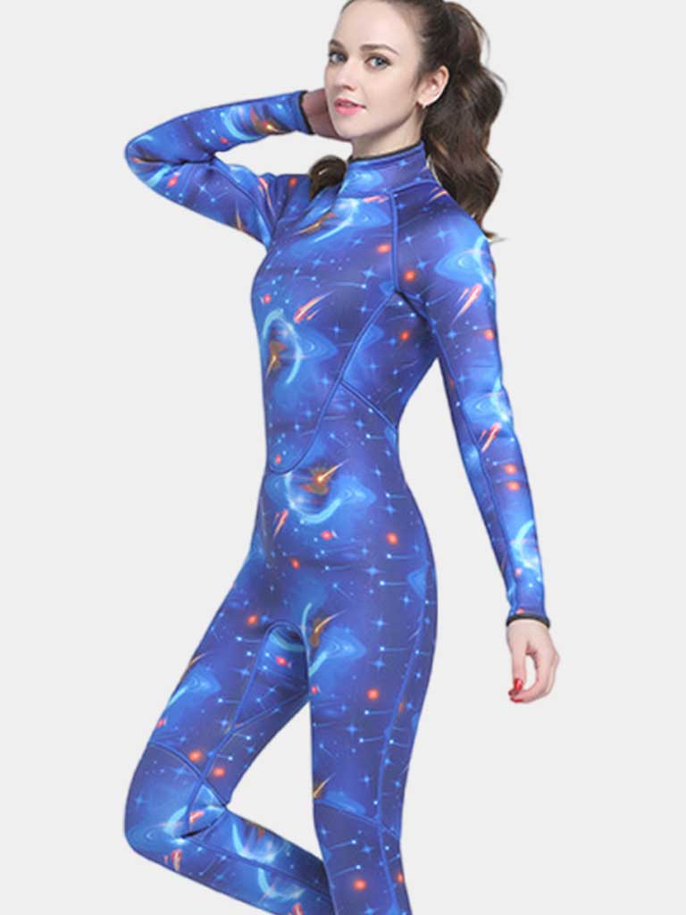 MYLEDI 3MM Women Blue Camo Wetsuit Side