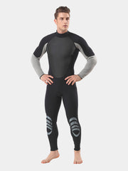 3mm Full Black Grey Wetsuit for Men