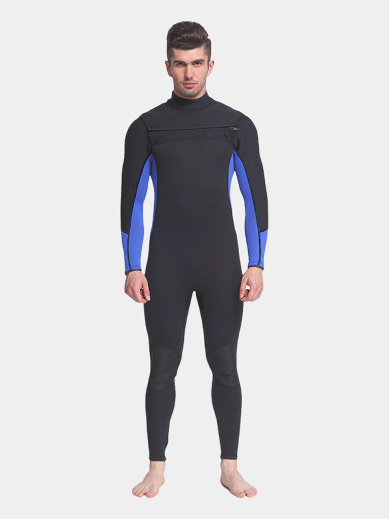 MYLEDI 3mm Full Body Wetsuit Men Black Blue