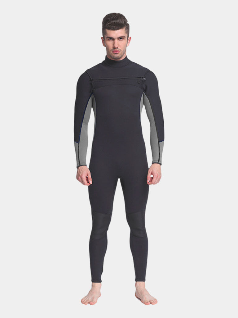 MYLEDI 3mm Full Body Wetsuit Men Black Grey