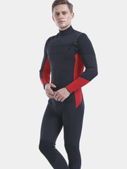 MYLEDI 3mm Full Body Wetsuit Men Black Red Side