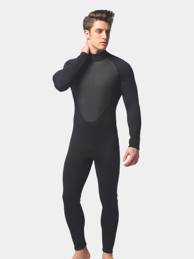 MYLEDI 3mm Mens One Piece Thermal Surfing Wetsuit Black