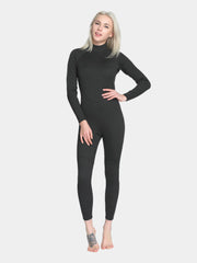 MYLEDI Adults Back Zip 2mm Full Wetsuit, All Black