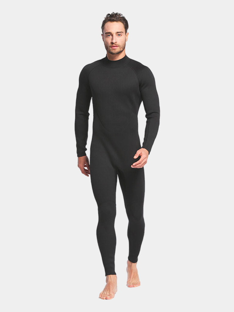 MYLEDI Adults Back Zip 2mm Full Wetsuit, All Black