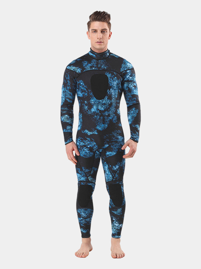 MYLEDI Men 1.5MM Neoprene One Piece Camo Wetsuit Blue