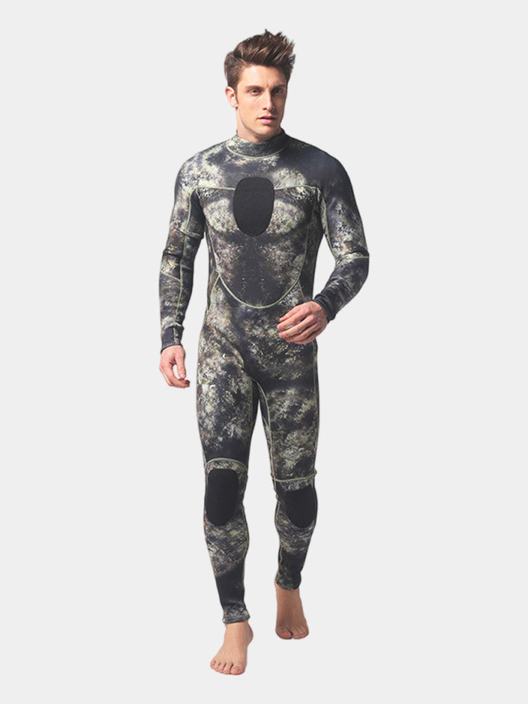 MYLEDI Men 1.5MM Neoprene One Piece Camo Wetsuit Green