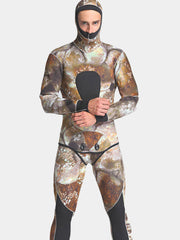 MYLEDI Men's 2 Piece 5mm Camo Wetsuit with Hood