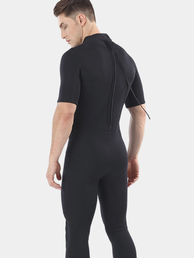 MYLEDI Men 2MM Short Sleeves One Piece Wetsuit Back