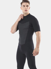 MYLEDI Men 2MM Short Sleeves One Piece Wetsuit Black Side