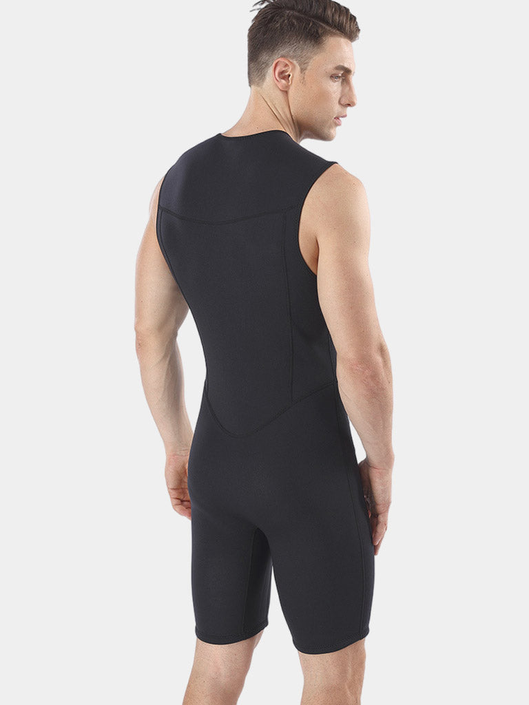 MYLEDI Men 2MM Shorty Full Wetsuit Vest Back