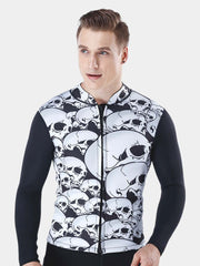 MYLEDI Men 3MM Wetsuit Jacket Large Skeleton Print