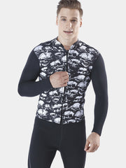 MYLEDI Men 3MM Wetsuit Jacket Skeleton Print Front