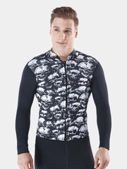 MYLEDI Men 3MM Wetsuit Jacket Skeleton Print