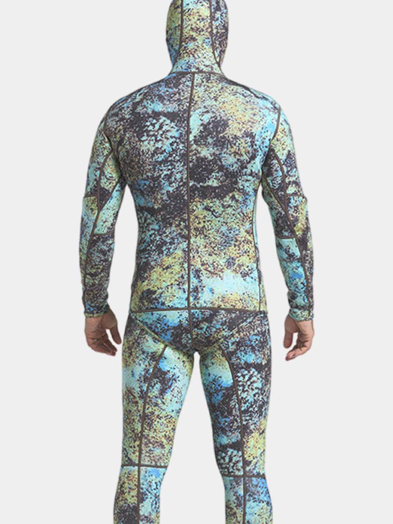 MYLEDI Men 3mm 2 Piece-Camo Wetsuit Back 