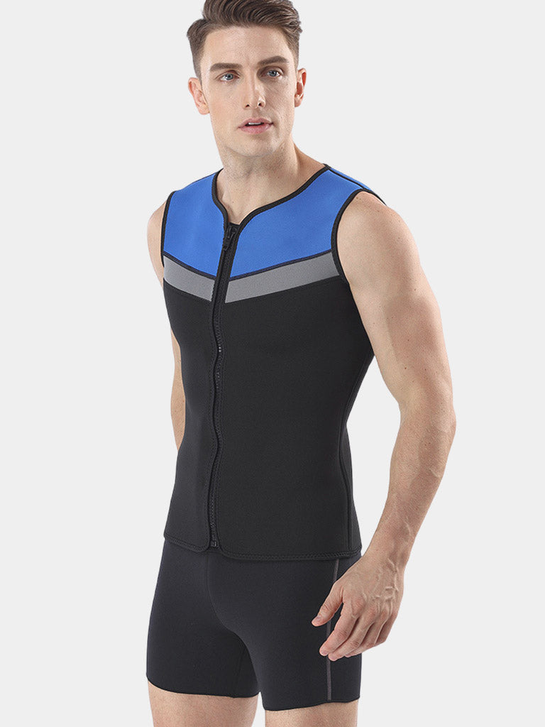 MYLEDI Men 3mm Wetsuit Vest Black Blue Grey Side