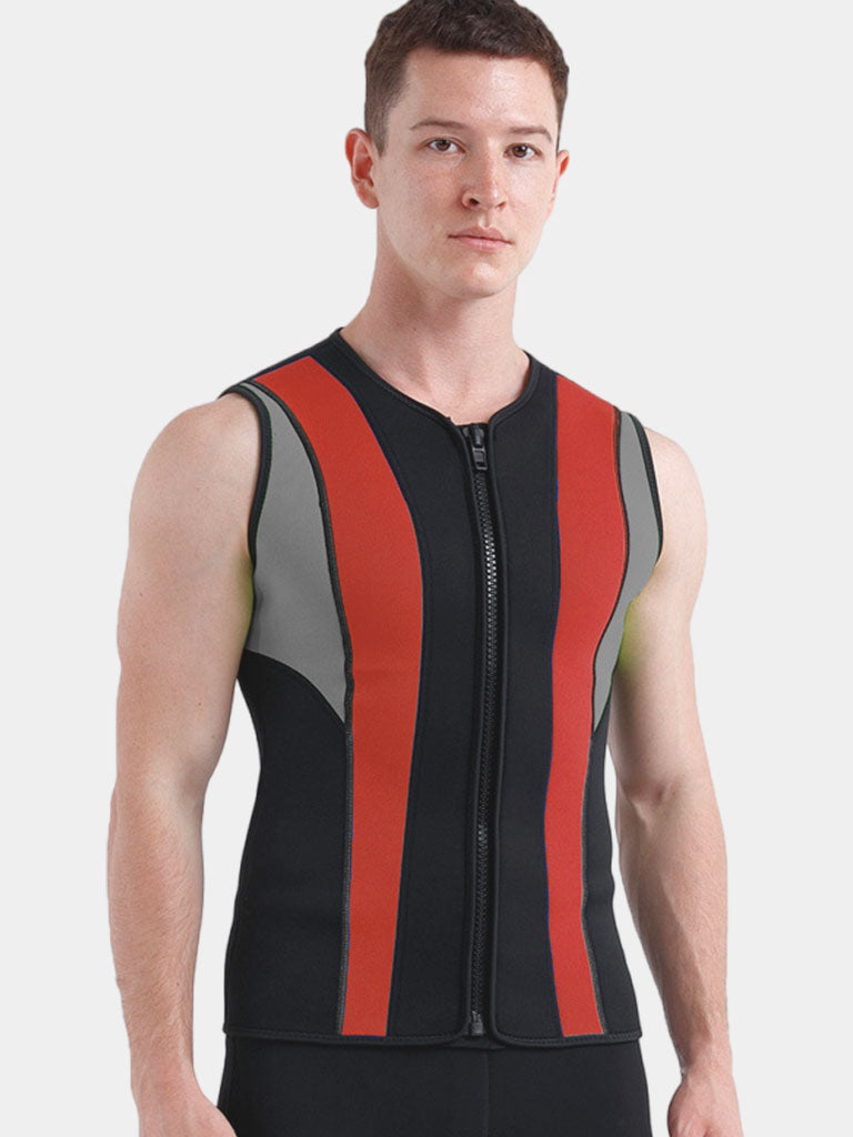 MYLEDI Men 3mm Wetsuit Vest Black Grey Red