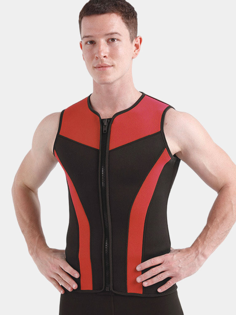 MYLEDI Men 3mm Wetsuit Vest Black Red