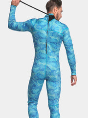 MYLEDI Men 3MM Camo Thermal One Piece Wetsuit back