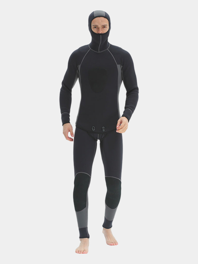 MYLEDI Men's Two Piece 3MM Hooded Spearfishing Wetsuit