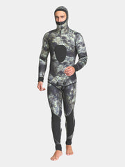 MYLEDI Men's 2 Piece 5mm Camo Wetsuit with Hood