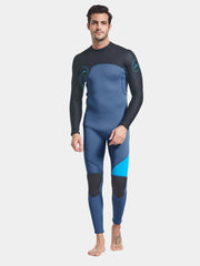 SBART Men's 3MM Long Sleeve Back Zip Wetsuit, Black & Blue