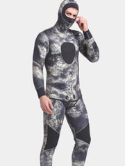 Sbart Men's 3mm 2 Piece Bevertail Camo Wetsuit