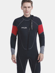 Mens One Piece Thermal Surfing Wetsuit Black Red