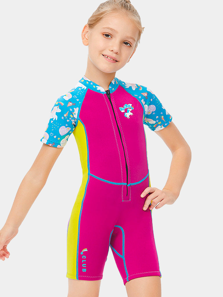 One Piece Thermal Girls Short Wetsuit Front