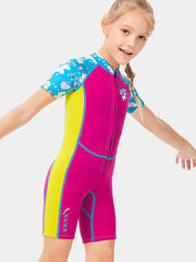 One Piece Thermal Girls Short Wetsuit Side