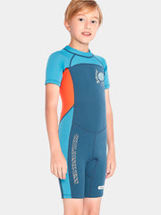 SABOLAY Boys Back Zip Short Sleeve Full Wetsuit