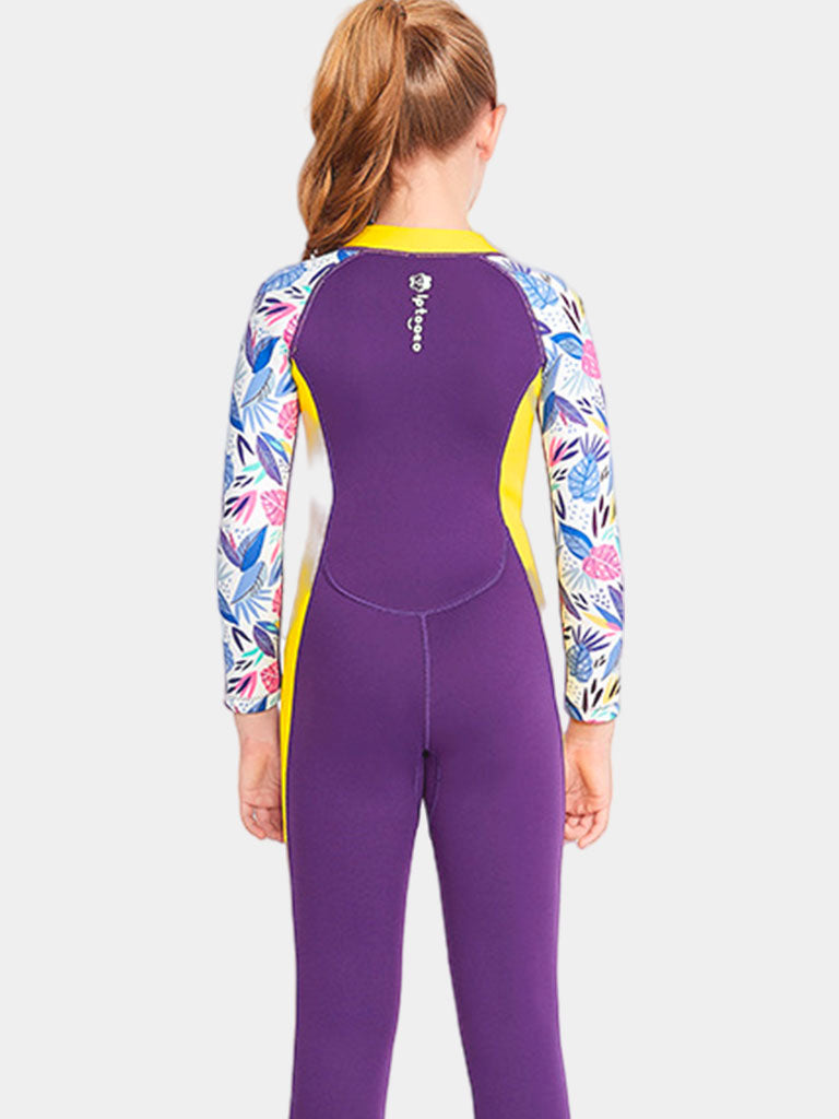 SABOLAY Girls 2MM Front Zip Full Wetsuit Back