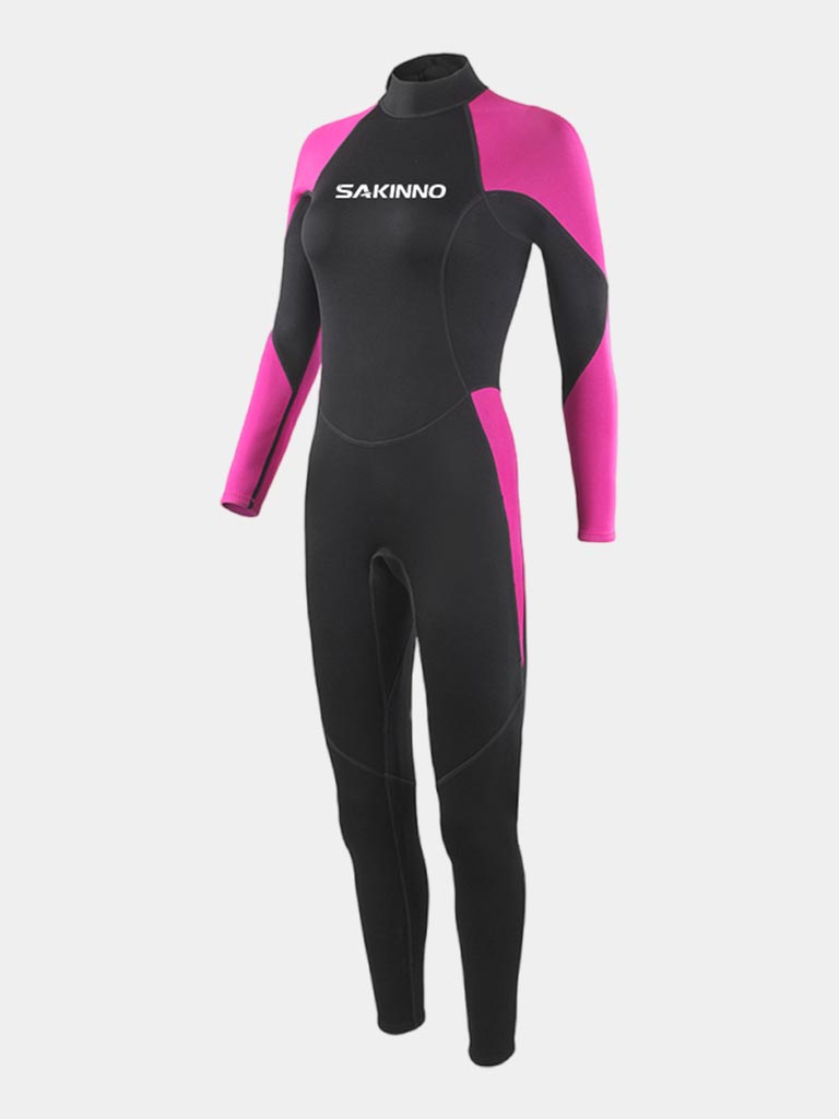 SAKINNO Women 2mm Long Sleeve Wetsuit Pink Side