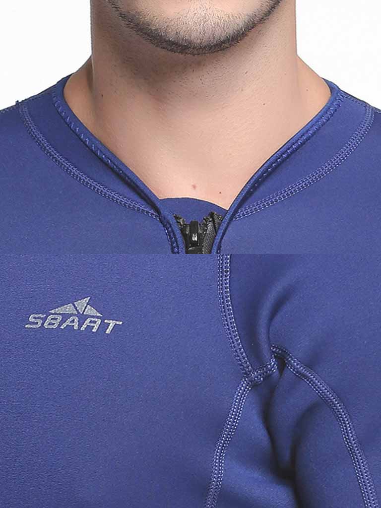 SBART 2MM Blue Short Sleeve Full Wetsuit Men Details