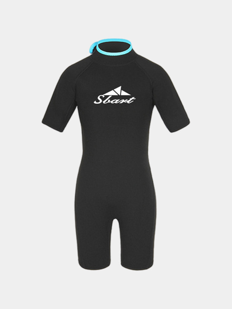 SBART 2MM Quick Dry Short Sleeve Wetsuit for Kids Black