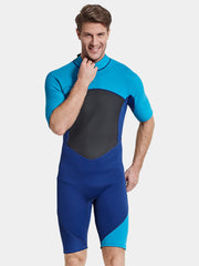 SBART Men's 2mm Plus Size One Piece Shorty Wetsuit