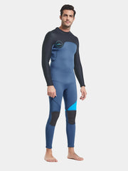 SBART Men's 3MM Long Sleeve Back Zip Wetsuit, Black & Blue