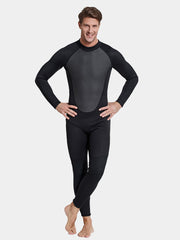 SBART Men's 3MM Long Sleeve Full Body Wetsuit, Black & Grey