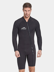 SBART Men Black Long Sleeve Front Zip Wetsuit