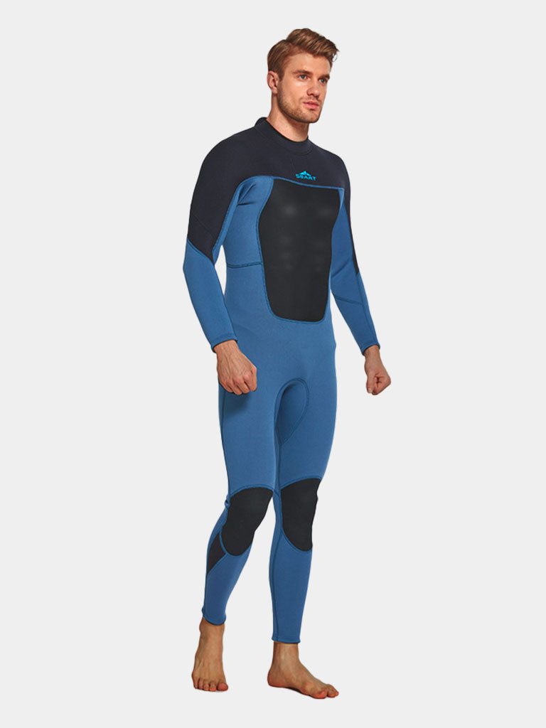 SBART Men Full Body Thermal Wetsuit Blue