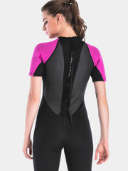 SBART Women Short Sleeve Wetsuit Rosepink Back